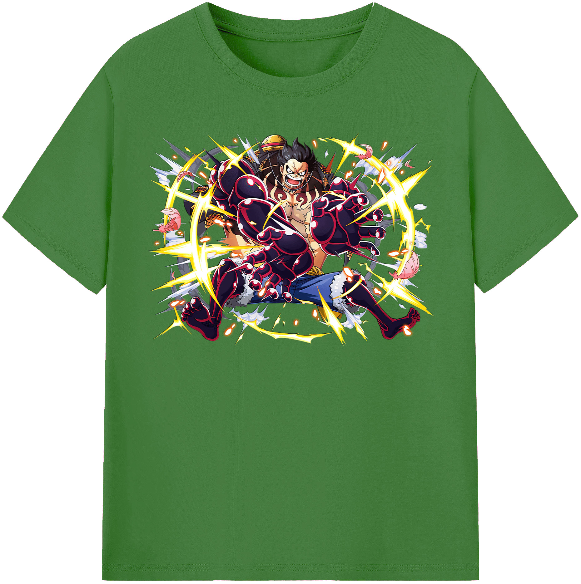 ワンピース モンキー・D・ルフィ ONE PIECE Monkey D. Luffy レディースカジュアルプリントTシャツ（綿100％）